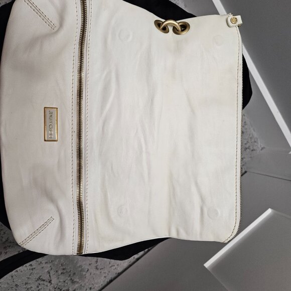 Jimmy Choo White Clutch with Gold Accents - Picture 4 of 16